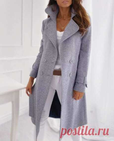 $ 42.96 - Fashion Pure Lapel Long sleeve Fastener Trench Coats - www.clothingi.com