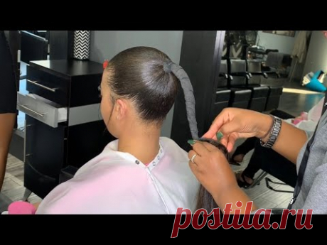 INVISIBLE SLEEK PONYTAIL/ USING OUR VIRGIN INDIAN HAIR/ ON NATURAL HAIR