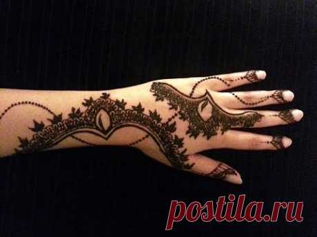 Arabic Simple Henna - Latest Mehndi Design - How To Apply Henna Mehendi Tattoo On Hand