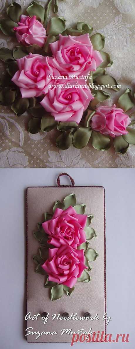Изумительные розы и ключница, вышитые лентами, мастер-классы Suzana Mustafa.