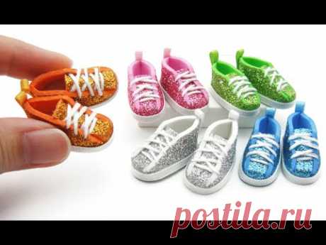 DIY Miniature Craft - Mini Glitter Sneakers Shoe