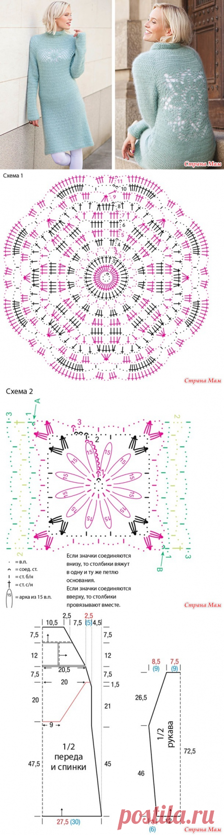 Платье их мохера, связанное крючком. - Вязание - Страна Мам
