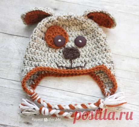 Crochet Puppy Hat Pattern - Repeat Crafter Me