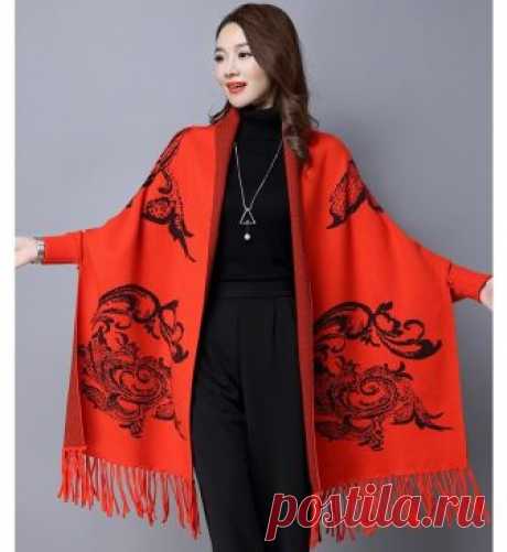 Trendy Oversize Womens Knitted Loose Cardigan, Sweater, Coat with Shawl Collar - Coats & Jackets