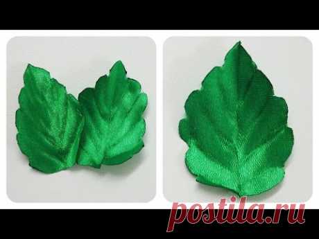 How to make ribbon leaves I Green leaves tutorial I DIY kanzashi