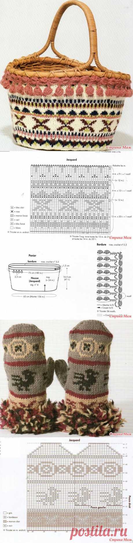Вязаные спицами корзинка и варежки от японцев: Дневник группы «ВЯЖЕМ ПО ОПИСАНИЮ»: Группы - женская социальная сеть myJulia.ru