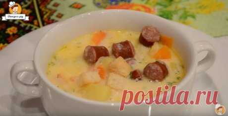 Сырный суп с копчеными колбасками - рецепт с фото / Простые рецепты