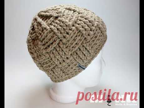 ▶ Crochet Monk - Basketweave Beanie (english) - YouTube