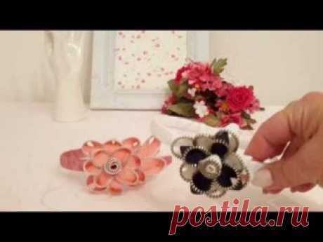 УКРАШЕНИЯ ИЗ МОЛНИЙ 1 УРОК..FLOWERS WITH YOUR HANDS..花自己的手