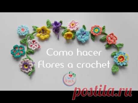 Como hacer flores a crochet - Espanol