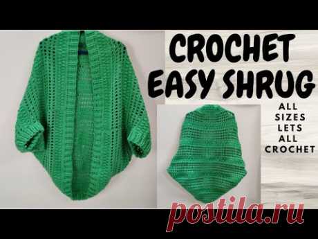 Crochet Cocoon Cardigan or Crochet Cocoon Shrug in All sizes in this Easy Beginner friendly Tutorial