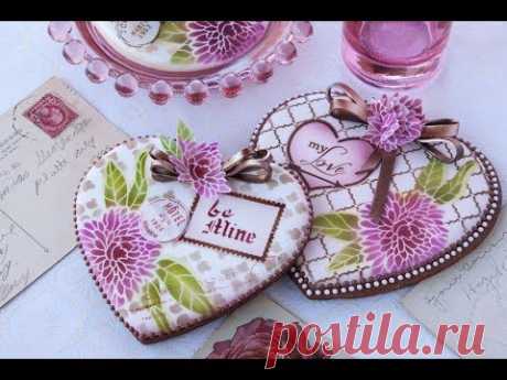 Valentine's Day Collage Cookie - Using Julia's Dynamic Duos Stencil Sets