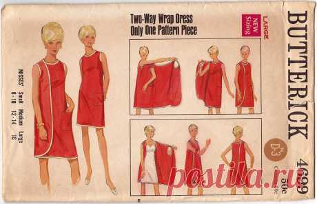 1960s Vintage Sewing Pattern: 3 Armhole Wrap Dress. Butterick 4699 – WeSewRetro