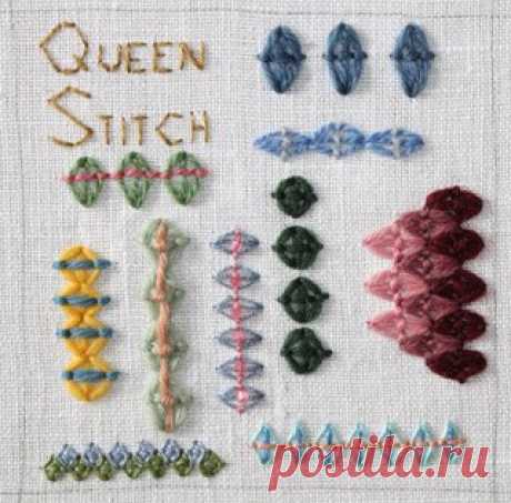 Quen stitch или Королевский стежок.
Таким стежков можно выполнять соцветия цветов, ягодки или фонарики. Пригодится он и для декоративных цепочек. Просто следуйте инструкции и у Вас все обязательно получится!
Еще больше декоративных швов и стежков вы найдете в нашей группе в альбоме: https://vk.com/album-15431304_242017234.
Участвуйте в нашем конкурсе семплеров, смотрите условия здесь: https://vk.com/club15431304?w=wall-15431304_3836.
#вышивка #embroidery #ручнаявышивка  #д...