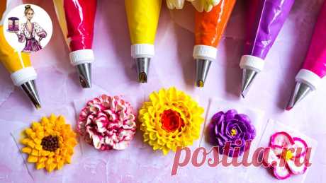 How to pipe 6 classic buttercream flowers | Piping tips & techniques for perfect cake decorating ▪️I hope you enjoy watching "6 Classic Buttercream Flowers All Skill Levels Can Master" Learn to pipe Carnations, Roses, Dahlias, Sunflowers, Daisies, Common...