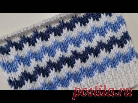 İki şiş örmesi çok kolay zigzag örgü modeli easy knitting pattern