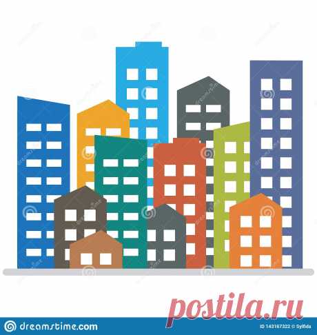 Cityscape. City Buildings, Housing District, Town Homes. Vector Illustration Stock Illustration - Illustration of graphic, colorful: 143167322 Illustration about Cityscape. City modern buildings, housing district, town homes Vector illustration. Illustration of graphic, colorful, home - 143167322