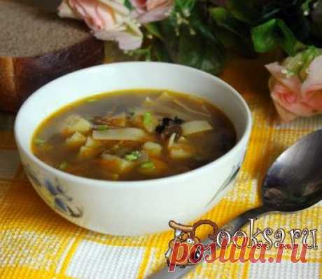 Суп с сушеными грибами и лапшой на курином бульоне фото рецепт приготовления