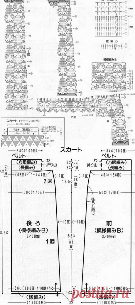 Схема ажурной юбки
