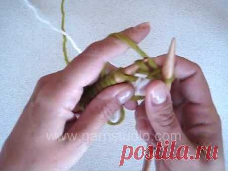 Видео-уроки по вязанию: Набор петель для двойной резинки.
