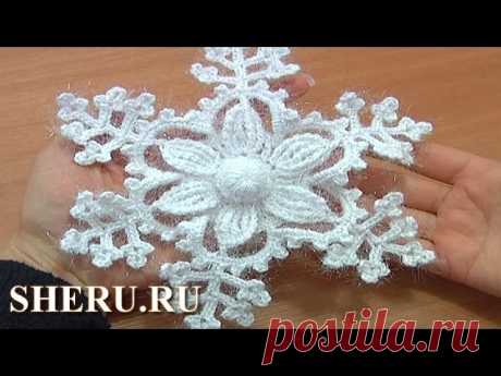 How To Crochet Snowflake Pattern Урок 8 часть 1 из 2 Вязание крючком