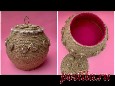 DIY Jute Rope Basket/ Jute Basket Organizer/ Jute Rope Basket With Lid