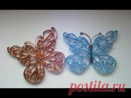 Mariposa  hecha con tubos de papel higienico,  butterfly made of paper tubes