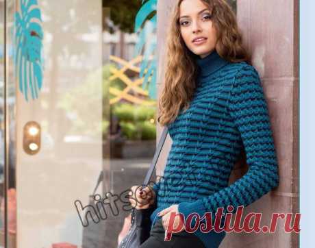 Модный свитер для девушки - Хитсовет Модный свитер для девушки. Вязание спицами модного свитера для девушки с красивым трехцветным узором со схеме и бесплатным описанием.