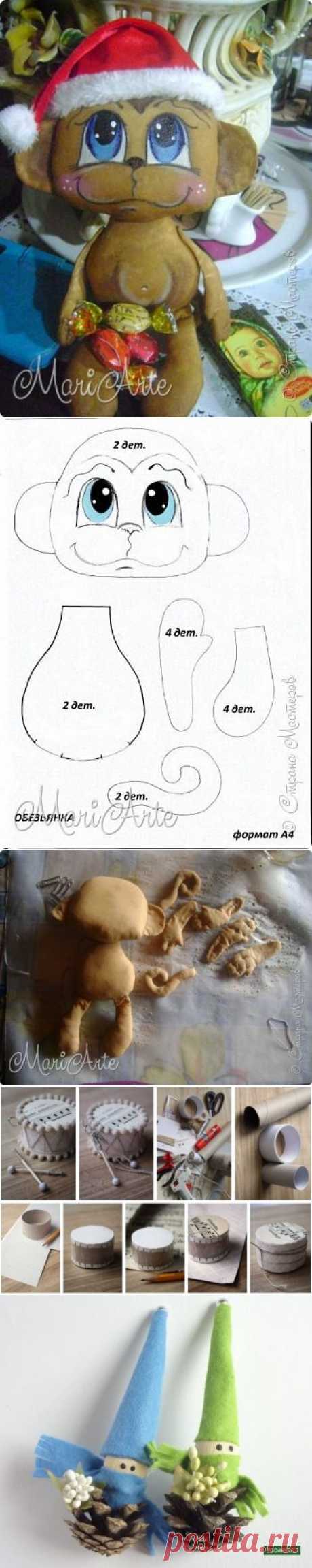 АРОМАТНАЯ ОБЕЗЬЯНКА. МАСТЕР-КЛАСС...И другие новогодние игрушки. Выкройки