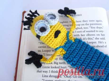 Amigurumi Minion Bookmark crochet pattern - Allcrochetpatterns.net