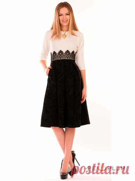 Повседневное платье для женщин "Ретро белый" от бренда MoDeLeAni, Россия. Купить за 2340 руб. Скидка от цены -20%. Фотографии, отзывы