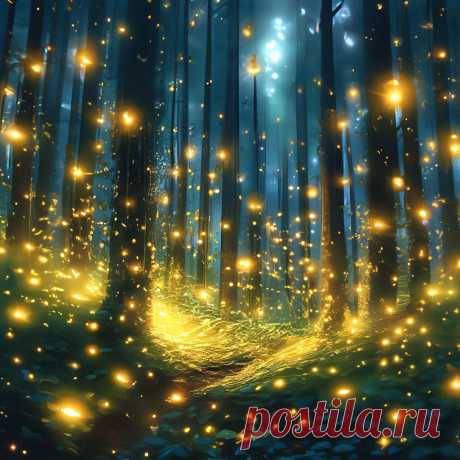 «Лес светлячков» — создано в Шедевруме
Шедеврум- каждый может создать свои красочные картины. Создавайте свои картинки: бесплатно и без ограничений на русском.