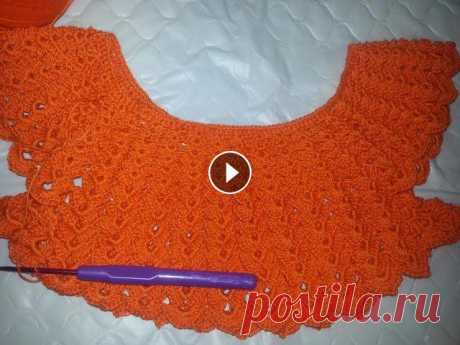 Вяжем круглую кокетку Платье на малышку часть 1(Knit round yoke dress in the baby part 1)

свитер из ангоры спицами