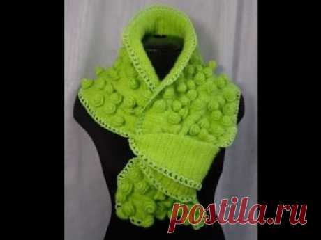 Как связать шарф "Розы".Процесс вязания крючком.Урок вязания.Crochet scarf.