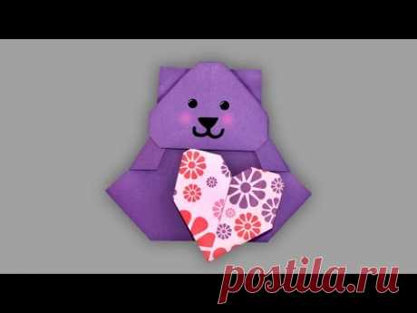 Origami Valentinstags Bär - Faltanleitung (Live erklärt)