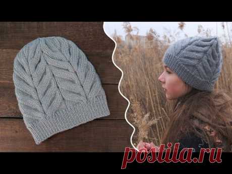 First leaves hat Весенняя шапка «Первые листья» спицами