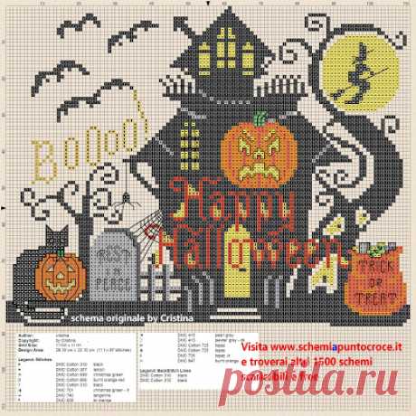 Grande raccolta di Schemi e grafici per Punto croce free: Verso Halloween ricamando la casa stregata