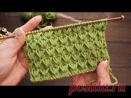Узор «Фисташки» на резинке спицами 🥜 «Pistachios» knitting pattern
