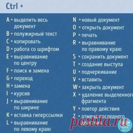 Сохраните под рукой - пригодится