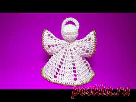 ПРЕЛЕСТНЫЙ АНГЕЛ крючком на Рождество   How to crochet christmas angel