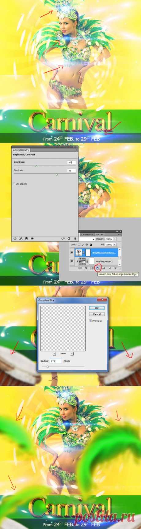 Создаём флаер на карнавал в Photoshop / Photoshop уроки и всё для фотошоп - новые уроки каждый день!