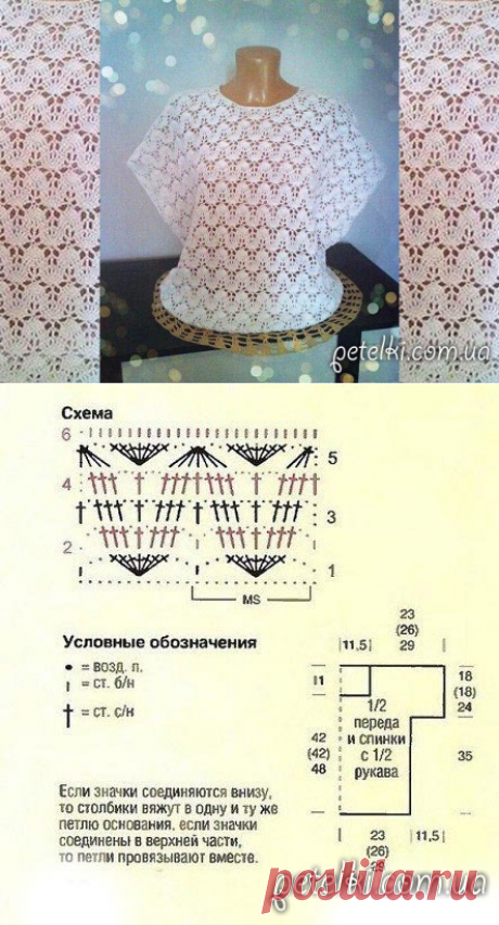 Кофточка волнистым узором. Схема вязания