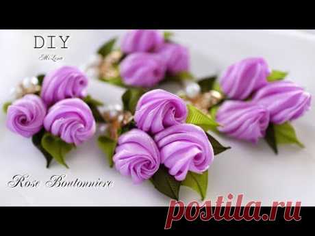 БУТОНЬЕРКА, МК / DIY ROSE BOUTONNIERE