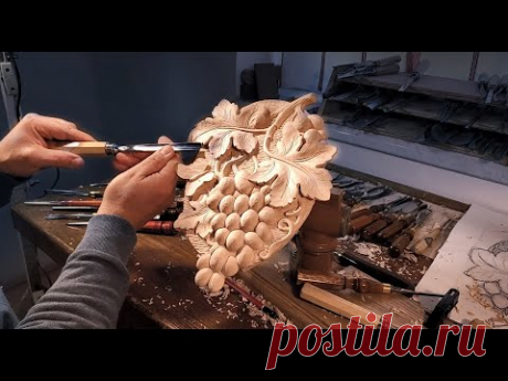Carving a grapevine from wood - YouTube