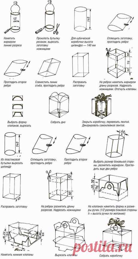 Подарочные коробочки из пластиковых бутылочек.