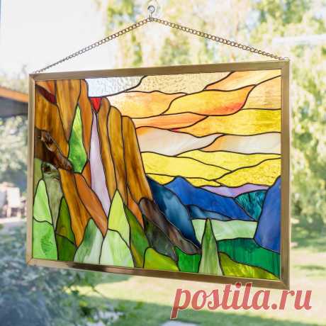 Yosemite vidrieras montaña Regalo del día de las madres Vidrieras personalizadas colgantes Yosemite arte de la pared Regalos de Navidad - Etsy Chile