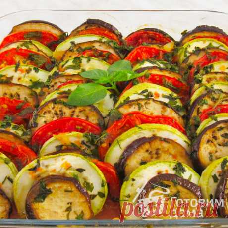 Рататуй. Запеченные овощи в духовке (кабачки, баклажаны, помидоры) - пошаговый рецепт с фото на Готовим дома