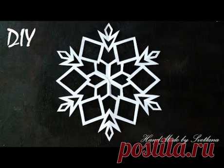 Снежинка из бумаги Как вырезать снежинки Схема Snowflakes from paper Schneeflocke aus Papier