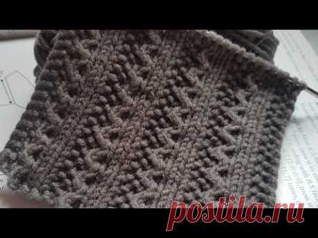 Волнистые дорожки на основе узора Рис🌹 knitting pattern.