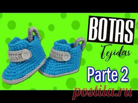 Como tejer botas a crochet para bebe - Modelo botas Milan | parte 2/2